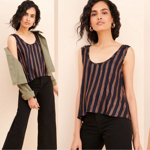 Salt Water Lux KELSEY TANK - METALLIC STRIPE Size L - Picture 1 of 9